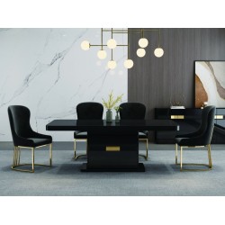 TABLE A MANGER NOIR DORE 2000 × 100 × 750 92501 TABLE-92501