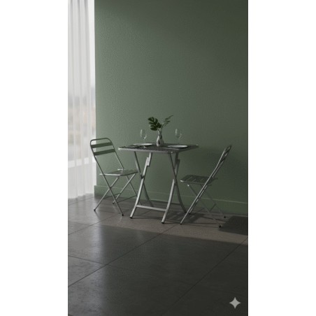 TABLE ALU AVEC 2 CHAISES PLIABLE 18334 TABLEALU-18334