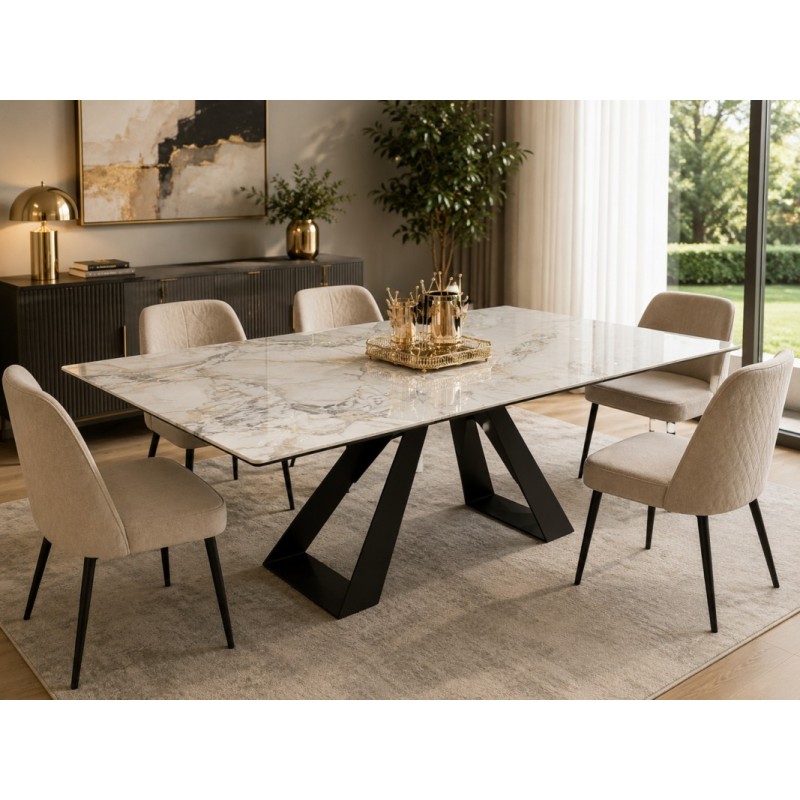 TABLE AVEC RALLONGES CERAMIQUE T366 1600(400×2)X900 × 750 TABLE-T366