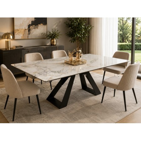 TABLE AVEC RALLONGES CERAMIQUE T366 1600(400×2)X900 × 750 TABLE-T366