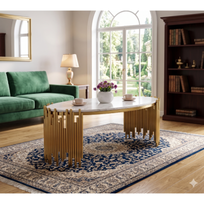 TABLE BASSE DOREE 335 OVALE