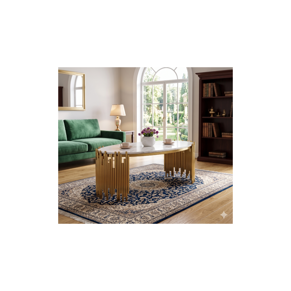 TABLE BASSE DOREE 335 OVALE