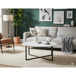 TABLE BASSE RONDE MARBRE CT380 86 × 86 × 37 CT380-TB
