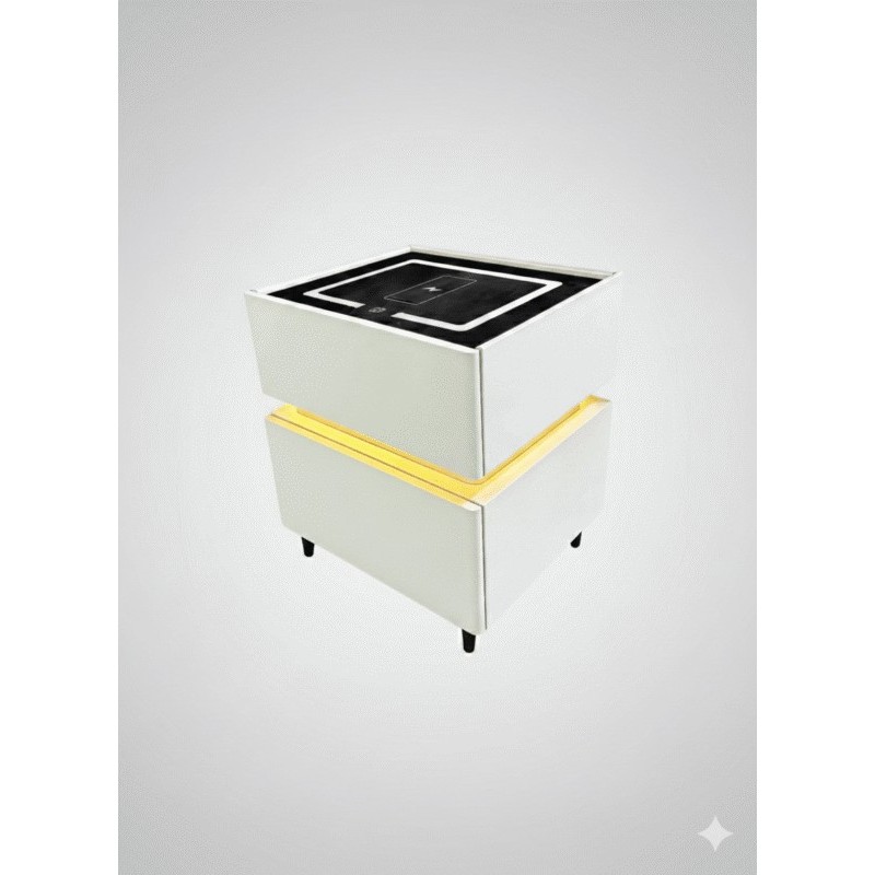 TABLE DE CHEVET BLUTOOTH ET HP BLANC G91 G91-TDC