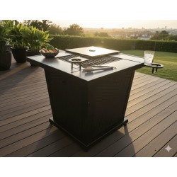 TABLE TERRASSE AVEC BARBECUE 80 × 80 × 55 SJ004 BARB-SJ5004