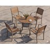 TABLE TERRASSE RONDE 80 × 80 × 75 H1316+2CHAISE ALUMINIUM TERRASSE-H1316ROND