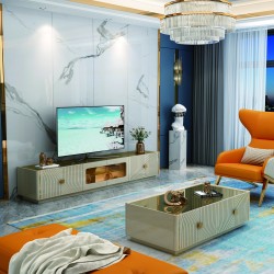 TABLE TV 90685 2000 × 400 × 450 BEIGE DORE TABLETV-90684