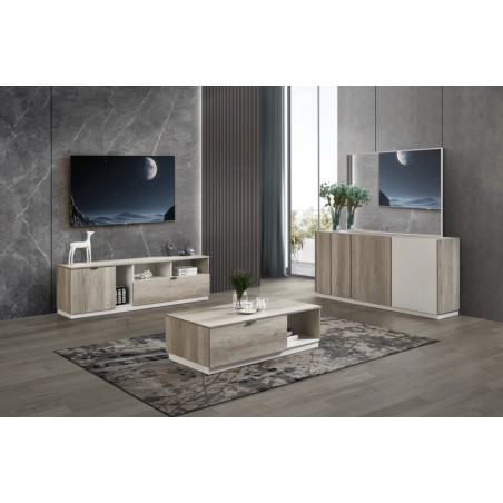 TABLE TV DZ38 CHENE GRIS M58/M40 DZ38-TVGRIS