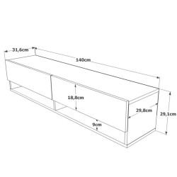 TABLE TV SUSPENDU FR11-AW-TV