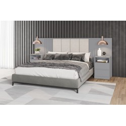 TETE DE LIT GRIS AVEC 2 CHEVETS 2625 × 1200 D610-532