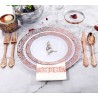 VAISSELLE LAVABLE ROSE GOLD 175PCES AVEC SERVIETTES VAIS-ROSE GOLD-175PCES