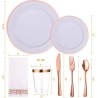 VAISSELLE LAVABLE ROSE GOLD 175PCES AVEC SERVIETTES VAIS-ROSE GOLD-175PCES