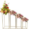 VASE DORÉ POUR CENTRE DE TABLE MARIAGE AVEC PANNEAU MÉTALLIQUE 4 PIÈCES VASE-YDZ044