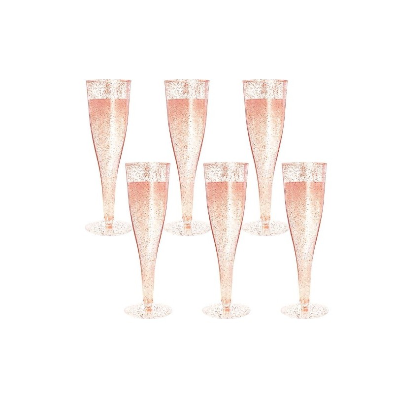 VERRES FLUTE ROSE GOLD/DOREE 135ML /PQT DE 10PCES VERRE*FLUTE