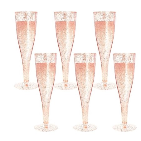 VERRES FLUTE ROSE GOLD/DOREE 135ML /PQT DE 10PCES VERRE*FLUTE