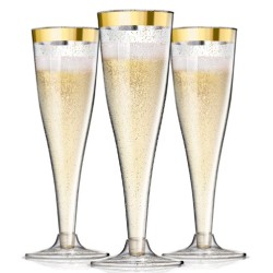 VERRES FLUTE ROSE GOLD/DOREE 135ML /PQT DE 10PCES VERRE*FLUTE