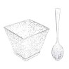 VERRINES DOREES/ARGENTEES 60 ML AVEC CUILLERES ASSORTIES PAQUET DE 25PCES VERR-DOREARG