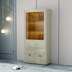 VITRINE BEIGE DORE 900 × 400 × 1900 90688 VITR-90688