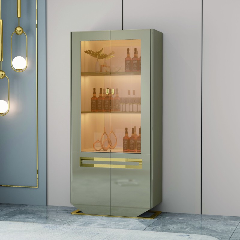 VITRINE BEIGE DORE 900 × 400 × 1900 90966 VITR-90966