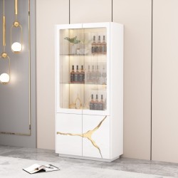 VITRINE BLANC DORE 900 × 400 × 1900 92645 VITR-92645