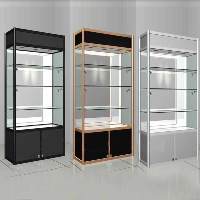 VITRINE EXPOSITION SC002 NOIR DORE VIT-SC002
