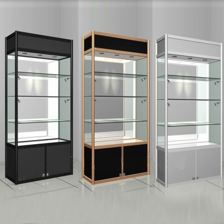 VITRINE EXPOSITION SC002 NOIR DORE VIT-SC002