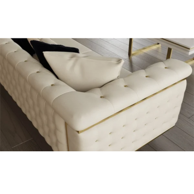 SALON 3 + 3 + 1 BEIGE DORÉ NOIR VANESA