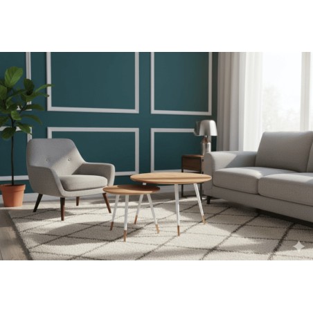 TABLE BASSE /2 CIGOGNE 500 × 500 × 380 700 × 700 × 430 605 CHENE 605CHENE-TB