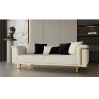 SALON 3 + 3 + 1 BEIGE DORÉ NOIR VANESA
