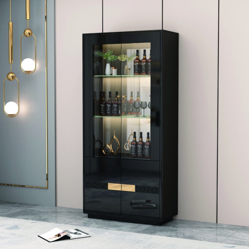 VITRINE NOIRE 900 × 400 × 1900 92502 VITR-92502