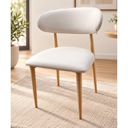 CHAISE DESIGN SCANDINAVE 460 × 450 × 750 HX9011 PIED FER EFFET BOIS CHAISE-HX9011BM