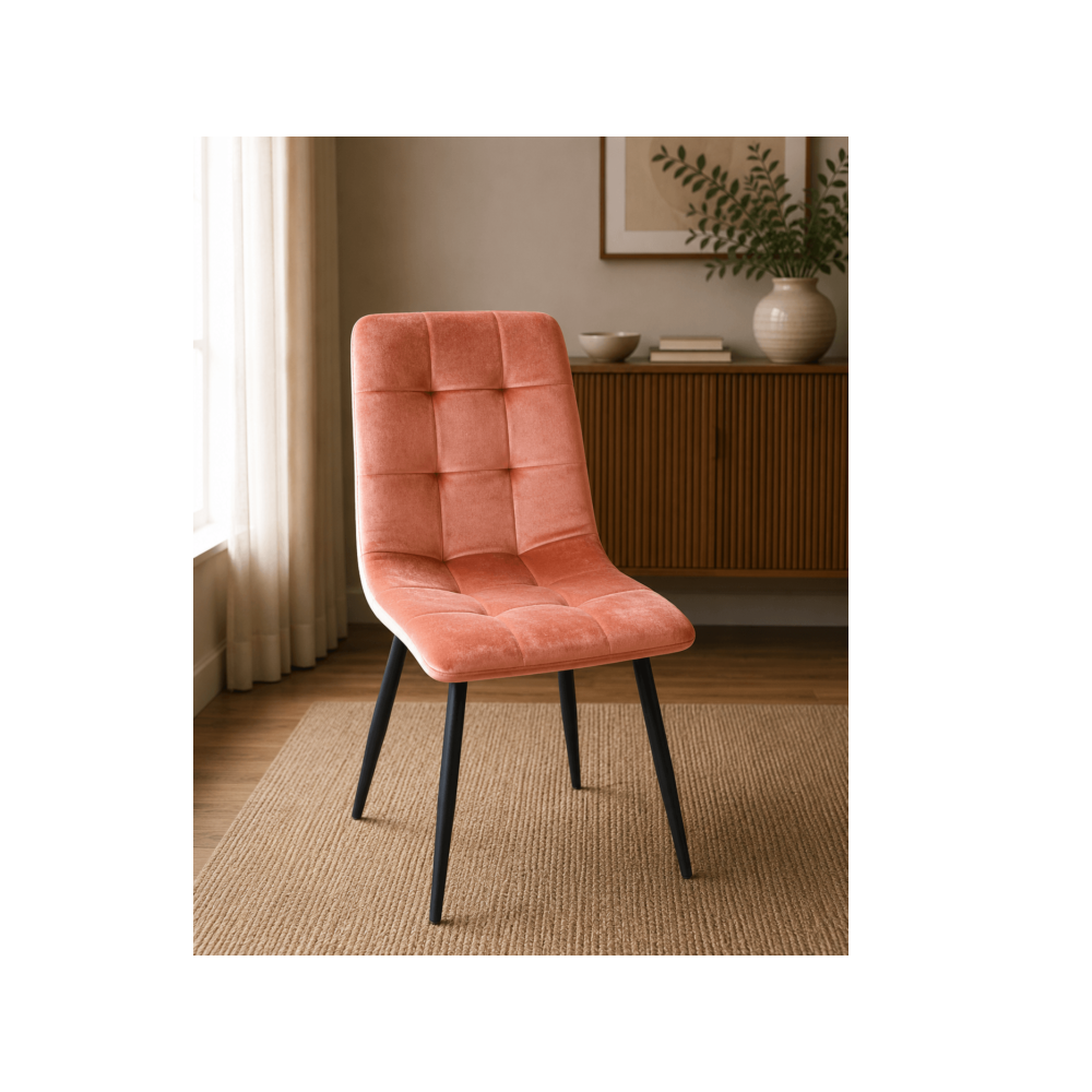 CHAISE S51 ORANGE ASSISE VELOURS / PIEDS EN MÉTAL 87 X 48 X 45