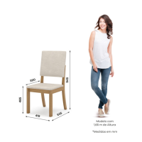 CHAISE BOIS MILLA 415 X 945 X 535 BEIGE S35 - 510