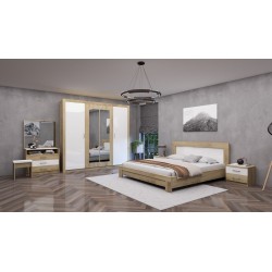 CHAMBRE A COUCHER 1600 × 200 JULIETA LIT+2TDC+COIFFEUSE+ARMOIRE CHAMBRE-JULIETTA
