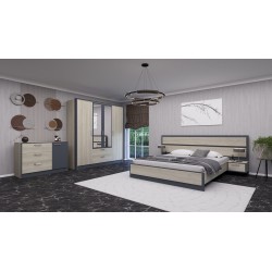 CHAMBRE A COUCHER 1600 × 200 LILA LIT+2TDC+COIFFEUSE+ARMOIRE CHAMBRE-LILA