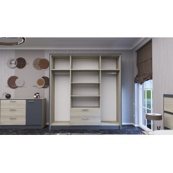 CHAMBRE A COUCHER 1600 × 200 LILA LIT+2TDC+COIFFEUSE+ARMOIRE CHAMBRE-LILA