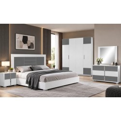 CHAMBRE A COUCHER UL26BE00121 1600 × 2000 LIT+2CHEVETS+COIFFEUSE 80CM+ARMOIRE1.60M CHAMBRE- UL26BE00121