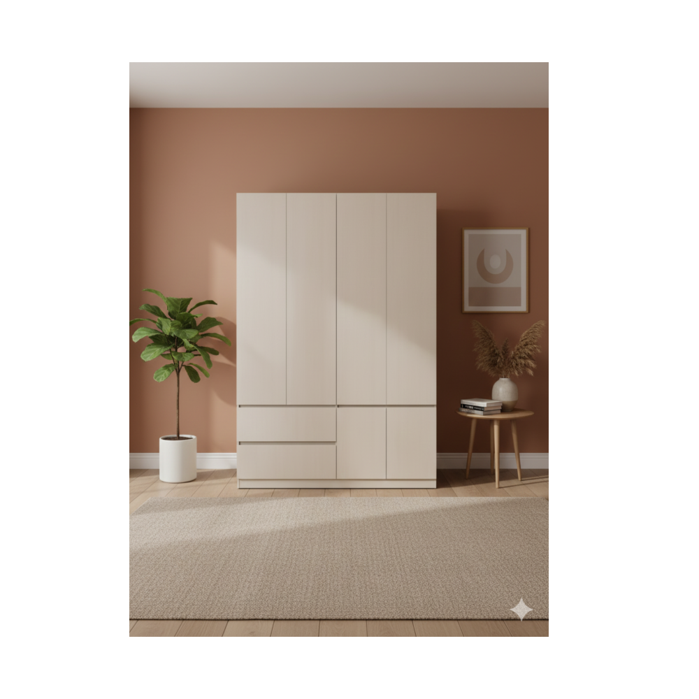 Armoire  6P/2T C24-4 MDF/METAL Gris foncé