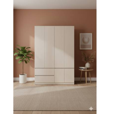 Armoire  6P/2T C24-4 MDF/METAL Gris foncé