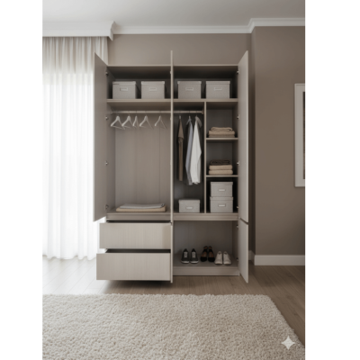 Armoire  6P/2T C24-4 MDF/METAL Gris foncé