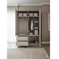 Armoire  6P/2T C24-4 MDF/METAL Gris foncé