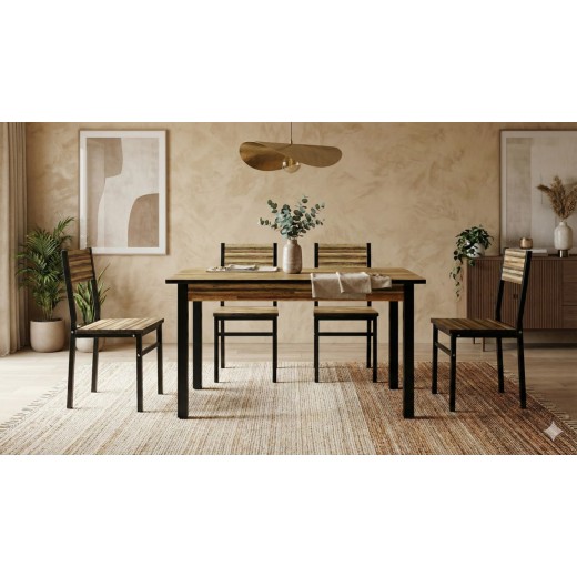 TABLE /4 CHAISES MF006 1200 × 700 × 760 MDF TABLE-MF006