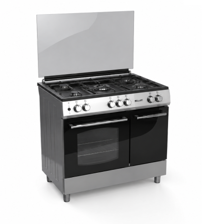 Cuisinière à gaz 5 feux DEROSSO 5G 60X90 BTE AL+S FE SILVER DR-609EB-S