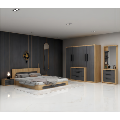 CHAMBRE A COUCHER UL25BE0039 LIT160/2CHEVET/COIF +ARMOIRE