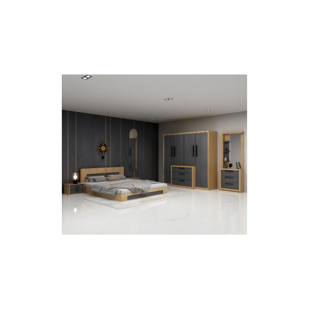 CHAMBRE A COUCHER UL25BE0039 LIT160/2CHEVET/COIF +ARMOIRE