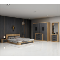 CHAMBRE A COUCHER UL25BE0039 LIT160/2CHEVET/COIF +ARMOIRE