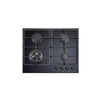 Plaque de cuisson gaz 4 feux DEROSSO - 60C GF - AL+S - VERRE/NOIR NDR-4FGWF-V