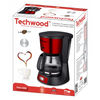 Cafetière programmable Techwood - Acier inoxydable