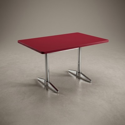 Table aluminium rouge 120X60X70cm YB-517-R