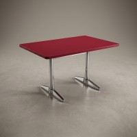 Table aluminium rouge 120X60X70cm YB-517-R